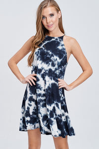 Navy Tie Dye Dress