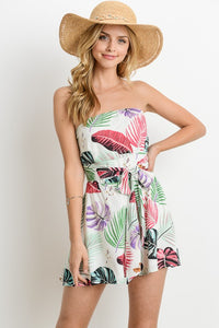 Tropical Strapless Romper