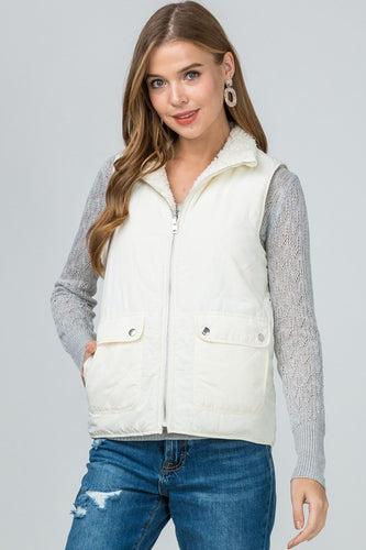Cream Quilted Vest
