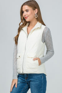 Cream Quilted Vest
