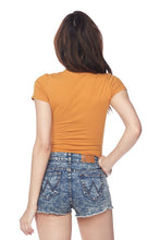 Mustard V-Neck Short Sleeve Bodysuit