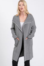 Black Herringbone Cardigan