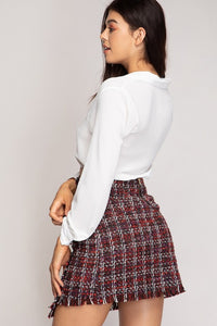Red Tweed Skirt