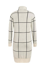 White Grid Sweater Dress