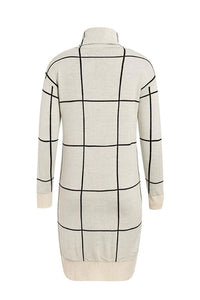 White Grid Sweater Dress