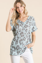 Mint Leopard Top