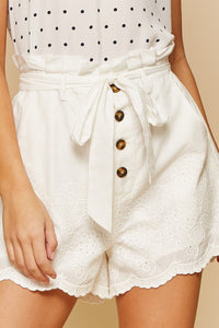 Ivory Eyelet Shorts