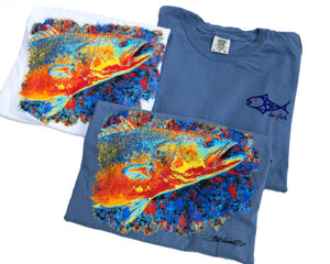 Be A Fish Blue Trout Tee
