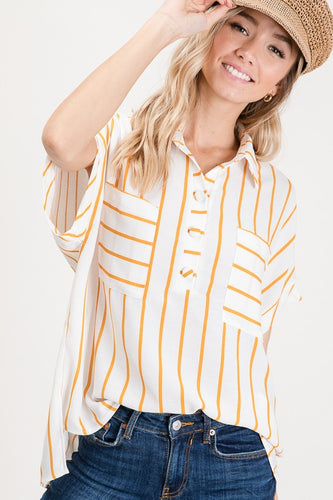 Mustard Stripe Top