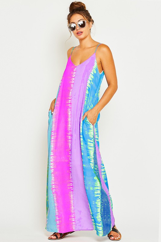 Fuschia Stripe Maxi Dress