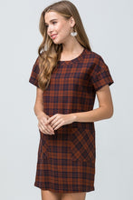 Rust Plaid Shift Dress