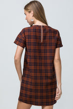 Rust Plaid Shift Dress