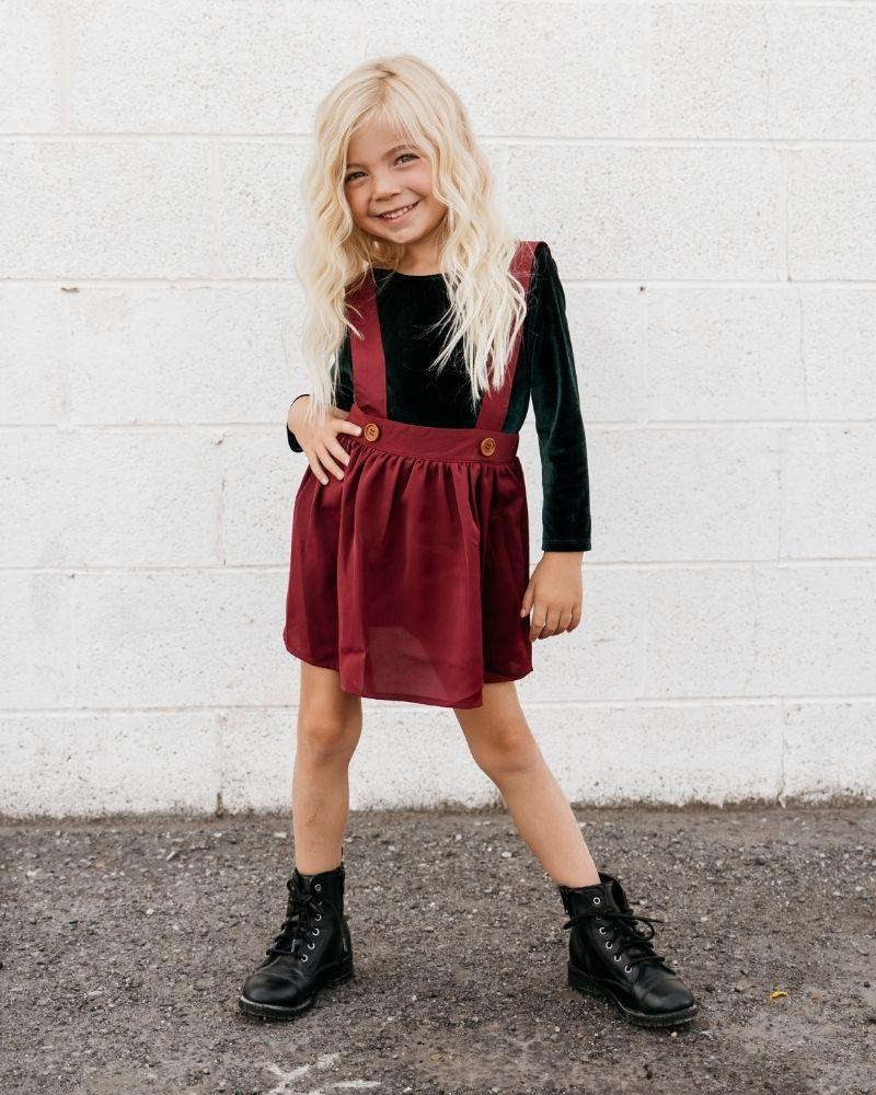 Merlot Suspender Skirt