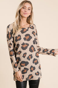 Taupe Leopard Waffle Top