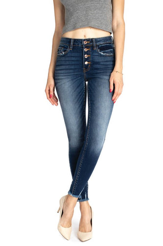 KanCan High Rise Button Fly Skinny Jeans