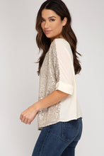 Gold Sequin Dolman Top