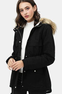 Black Fur Hood Jacket