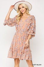Blush Floral Ruffle Dress