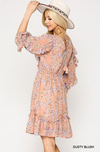 Blush Floral Ruffle Dress