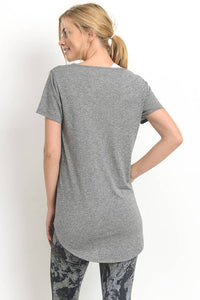Grey Tie Front Top