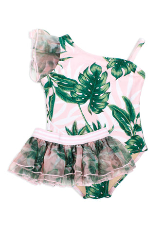 Pink Palm Tutu Swimsuit