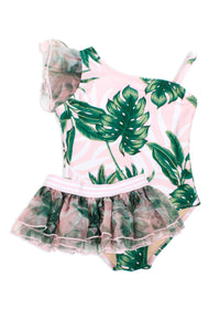 Pink Palm Tutu Swimsuit
