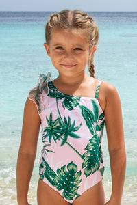 Pink Palm Tutu Swimsuit