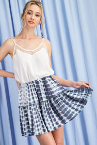 Navy Tie Dye Skirt