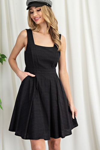 Black Square Neck Dress
