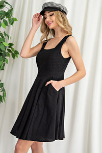 Black Square Neck Dress