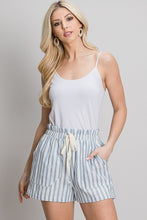 Navy Stripe Paperbag Shorts