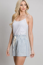 Navy Stripe Paperbag Shorts