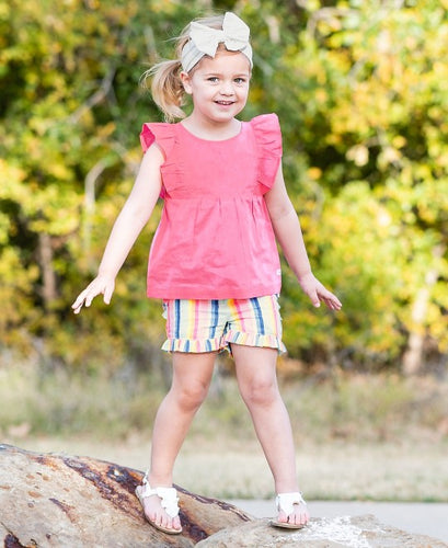 Playful Stripe Ruffle Shorts