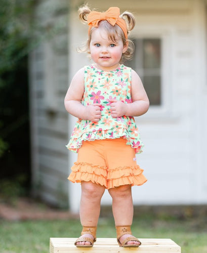 Melon Flowy Ruffle Shorts