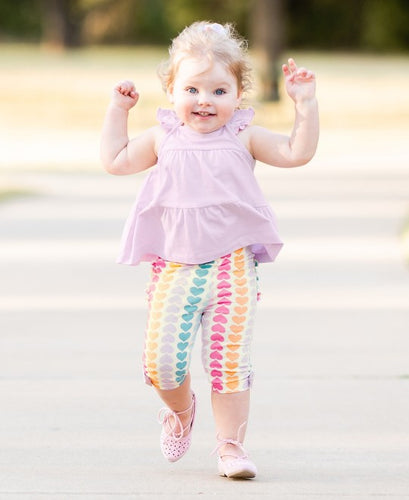Rainbow Hearts Capri Leggings