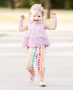 Rainbow Hearts Capri Leggings