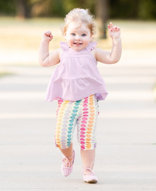 Rainbow Hearts Capri Leggings