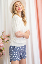 Denim Polka Dot Scallop Shorts