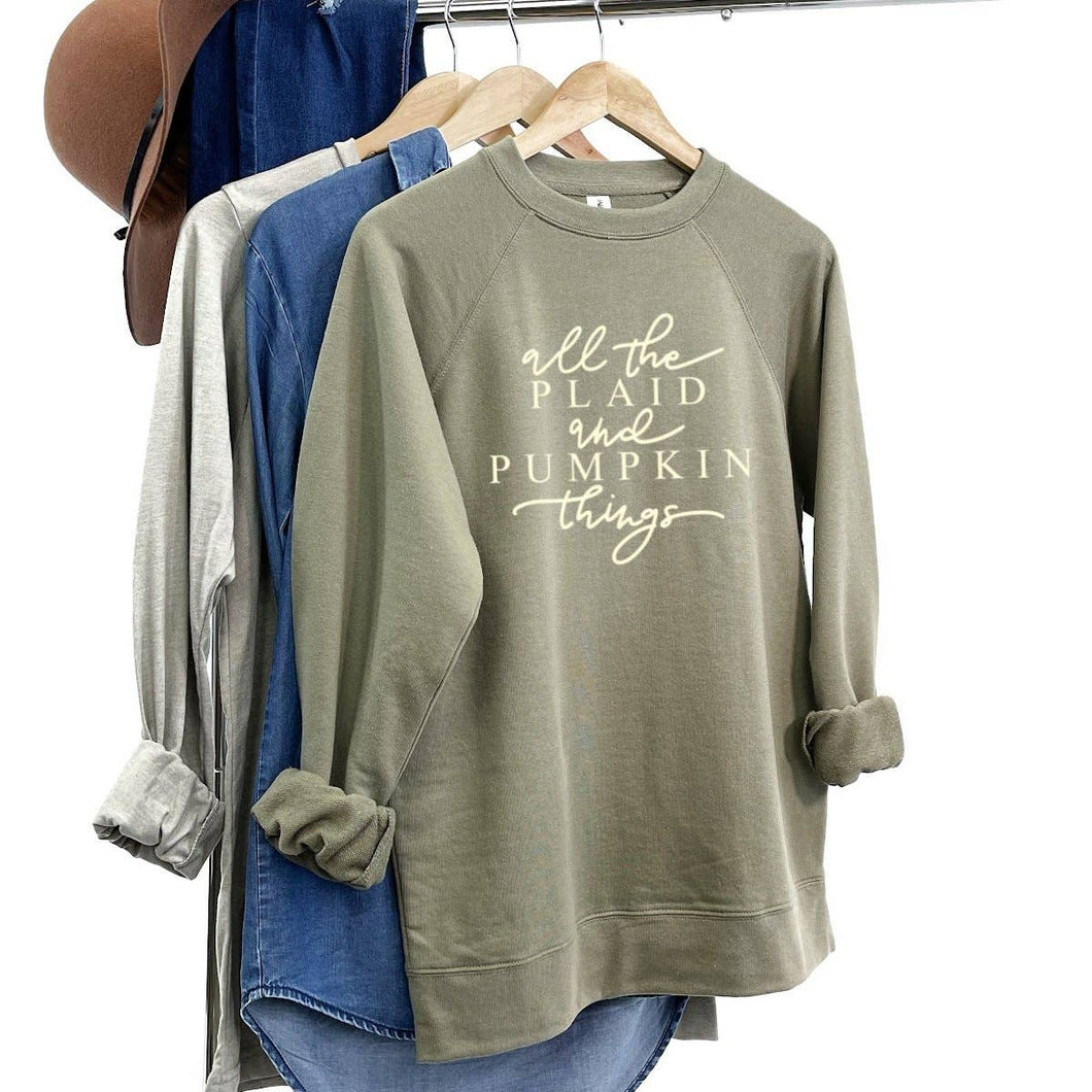 All The Plaid & Pumpkin Sweatshirt