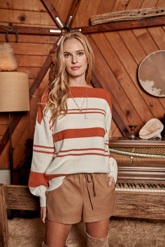 Rust Striped Sweater