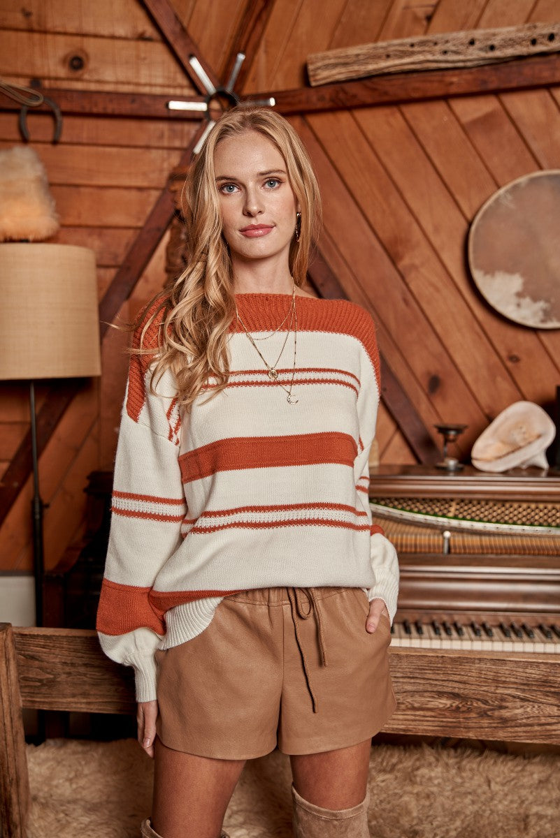 Rust Striped Sweater