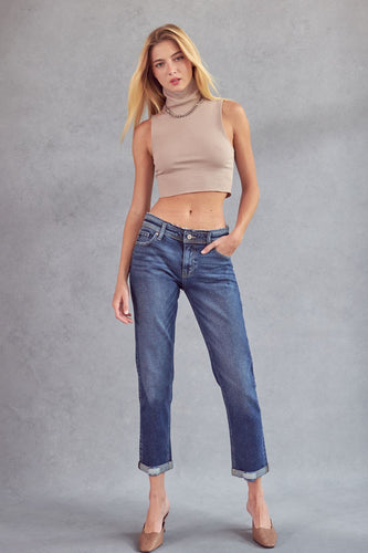 Kancan Dark Wash Boyfriend Jeans
