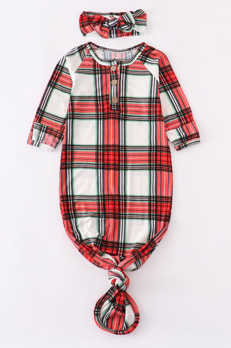 Red Plaid Baby Gown