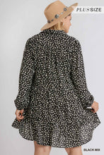 Black Spotted Babydoll Dress (Plus)