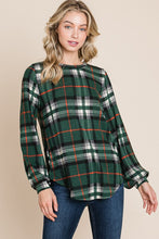 Green Plaid Top