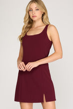 Wine Sleeveless Knit Dress