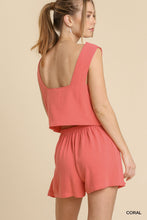 Coral Linen Crop Top