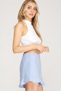 Ice Blue Jacquard Shorts