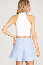 Ice Blue Jacquard Shorts