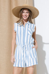 Blue Striped Romper